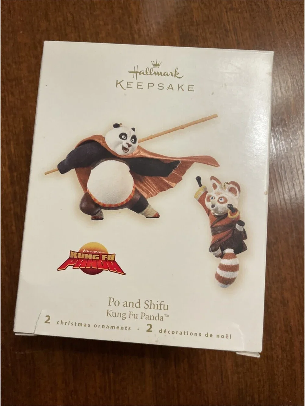2008 Hallmark Keepsake Christmas Ornament Set Po and Shifu Kung Fu Panda QXI4261